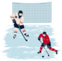 Hockey Players Painted By Net Sticker