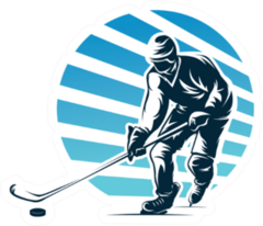 Hockey Sport Logo With Blue Sticker
