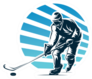 Hockey Sport Logo With Blue Sticker