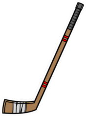 Hockey Stick Cartoon Sticker