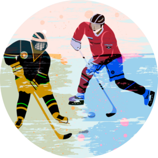 Hockey Sticks In A Gamble - Abstract Background Sticker