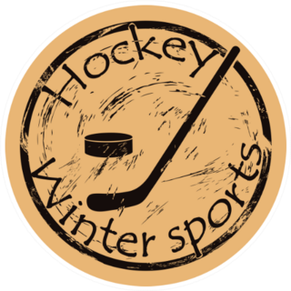 Hockey Winter Sports Icon Sticker