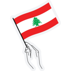 Holding Lebanon Flag Sticker