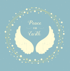 Holiday Angel Wings And Christmas Wreath Sticker