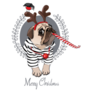 Holiday Deer Pug Sticker