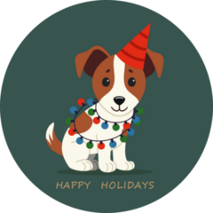 Holiday Jack Russell Sticker