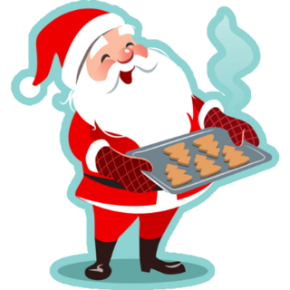 Holiday Santa Baking Cookies Sticker