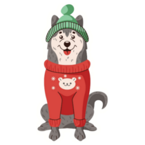 Holiday Sweater Husky Sticker