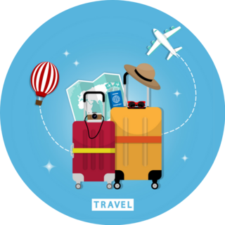 Holiday Travel Illustration Sticker