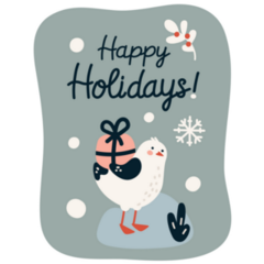 Holidays Seagull Sticker