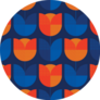 Holland Blue And Orange Tulip Flower Seamless Pattern Sticker