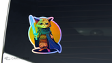 Holographic Unicorn Sticker on the back of a car