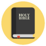 Holy Bible Icon On Yellow Sticker