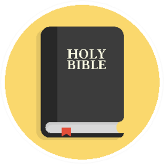 Holy Bible Icon On Yellow Sticker