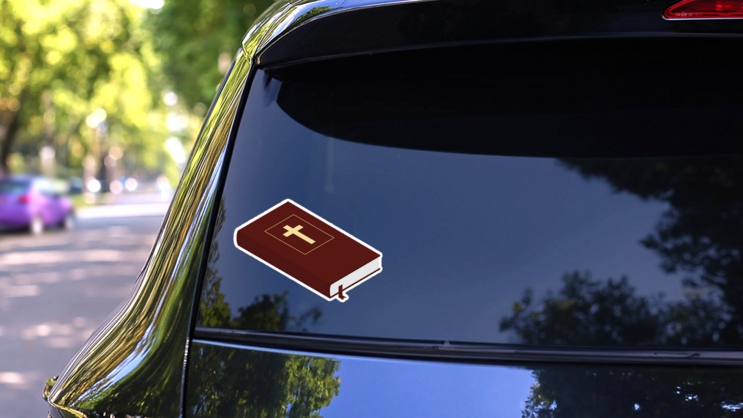 Holy Bible Isolated On White Illustration Sticker on a Rear Car Window (New) example