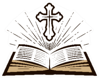Holy Bible Symbol With Cross Sticker