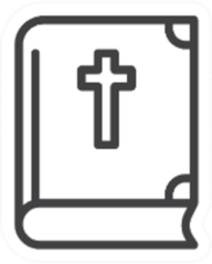 Holy Bible With Cross Line Icon Sticker