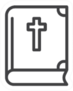 Holy Bible With Cross Line Icon Sticker