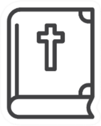 Holy Bible With Cross Line Icon Sticker