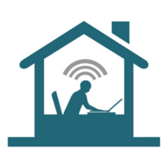 Home And Office Work From Home Concept Sticker