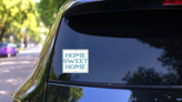 Home Embroidery Sticker on a Rear Car Window (New) example