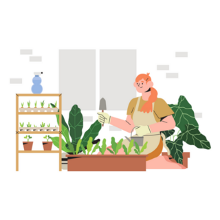 Home Gardening with Indoor Plants and Vegetables Sticker