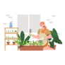 Home Gardening with Indoor Plants and Vegetables Sticker