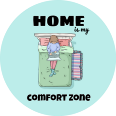 Home Is My Comfort Zone Working In Bed Sticker