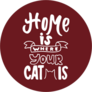 Home Is Where Your Cat Is Circle Sticker