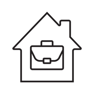 Home Office Linear Icon Working From Home Sticker