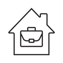 Home Office Linear Icon Working From Home Sticker