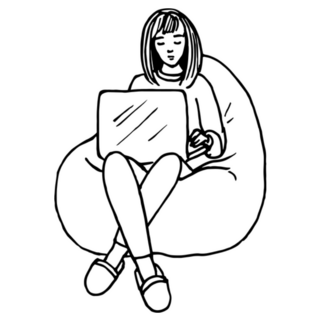 Home Office Working At Home Doodle Sticker