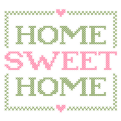 Home Sweet Home Embroidery Stitch Sticker