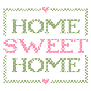 Home Sweet Home Embroidery Stitch Sticker
