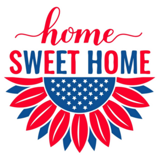 Home Sweet Home Patriotic Sunflower USA Sticker