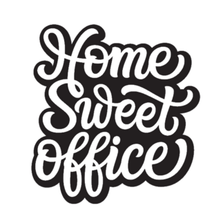 Home Sweet Office Typography Sticker