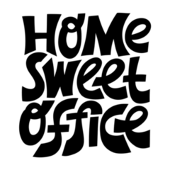 Home Sweet Office wfh Fun Lettering Sticker