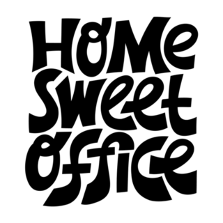 Home Sweet Office wfh Fun Lettering Sticker