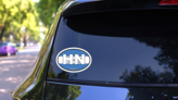 Honduras Hn Flag Oval Sticker on a Rear Car Window (New) example