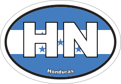 Honduras Hn Flag Oval Sticker
