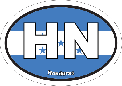 Honduras Hn Flag Oval Sticker