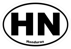Honduras Hn Oval Sticker