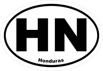 Honduras Hn Oval Sticker