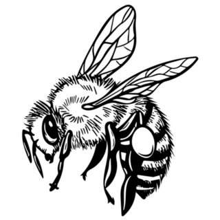 Honey Bee Flying Illustration Sticker