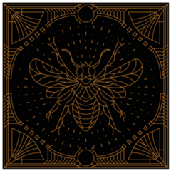 Honey Bee Gold Art Deco Frame Sticker