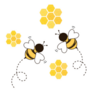 Honeycomb Beehive Bee Cartoon Sticker