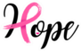 Hope Lettering Pink Ribbon, Brush Style Sticker