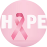Hope Lettering With Pink Ribbon Awareness Sticker