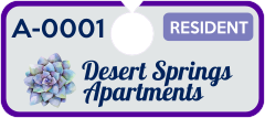 Horizontal Apartment Hang Tag Parking Permit