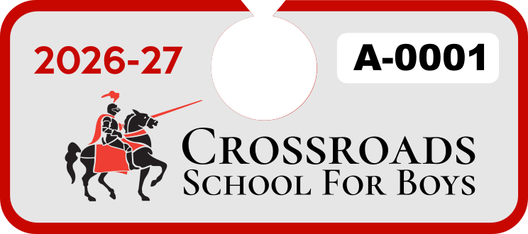 Horizontal School Hang Tag Parking Permit